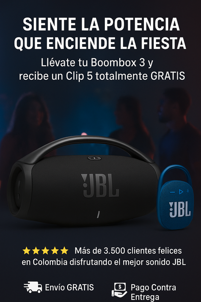 🔊🎶 Dúo Poderoso: Boombox 3 + Clip 5 🎵🔥